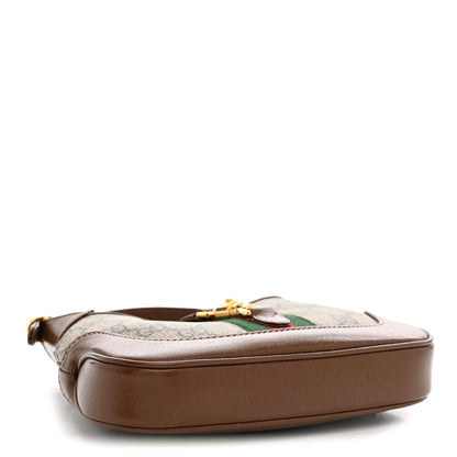 Gucci GG Supreme Monogram Azalea Calfskin Web Mini Jackie 1961 Hobo Beige Ebony Brown Sugar 4 of 10