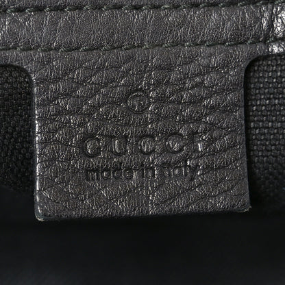Gucci Pebbled Calfskin Medium Bamboo Shopper Tote Black 6 of 10