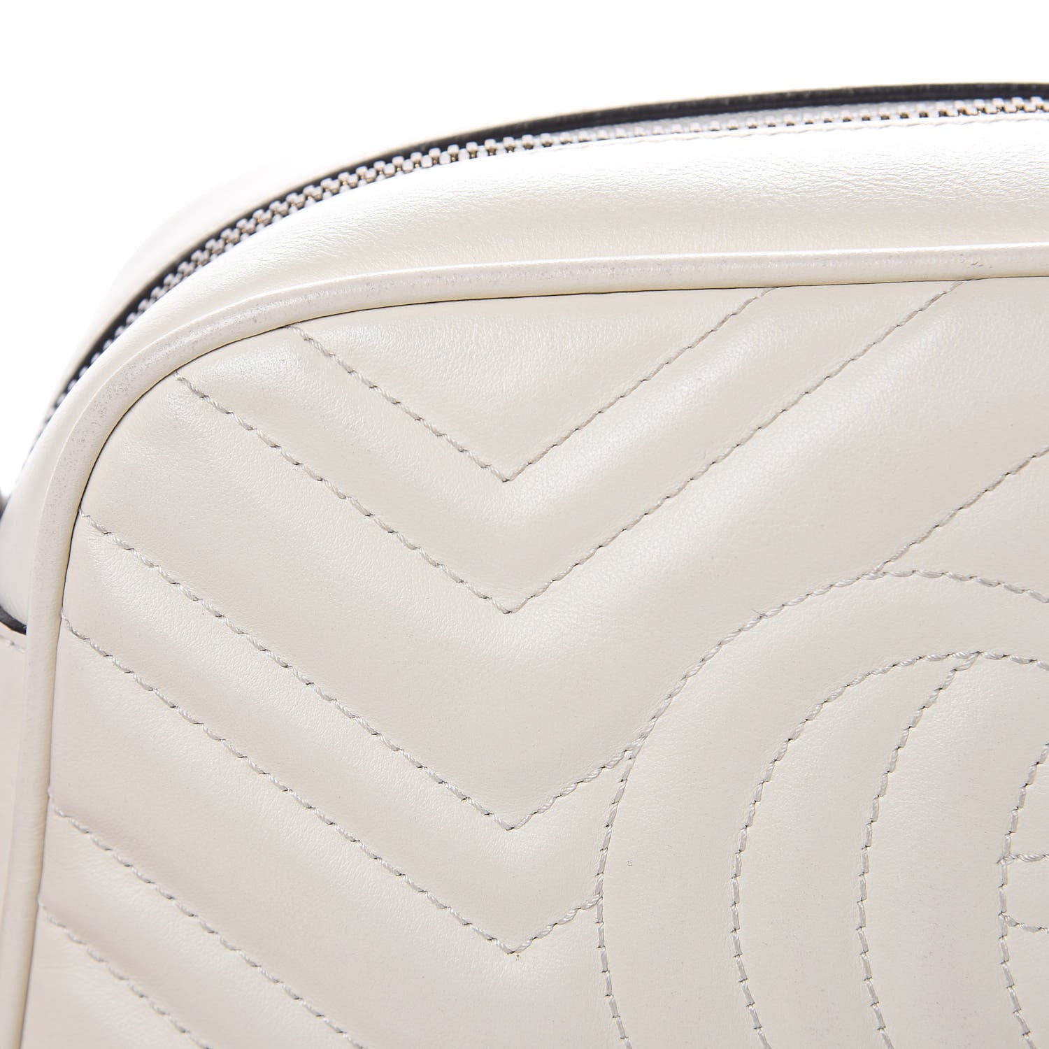 Gucci Calfskin Matelasse Small GG Marmont Chain Shoulder Bag White 9 of 11