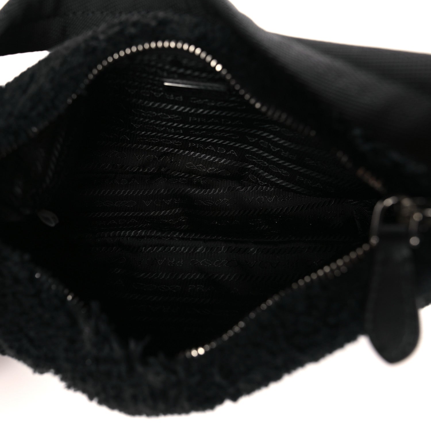 Prada Terry Cloth Mini Re-Edition 2000 Bag Black White 5 of 9