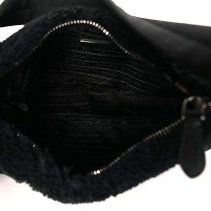 Prada Terry Cloth Mini Re-Edition 2000 Bag Black White 5 of 9