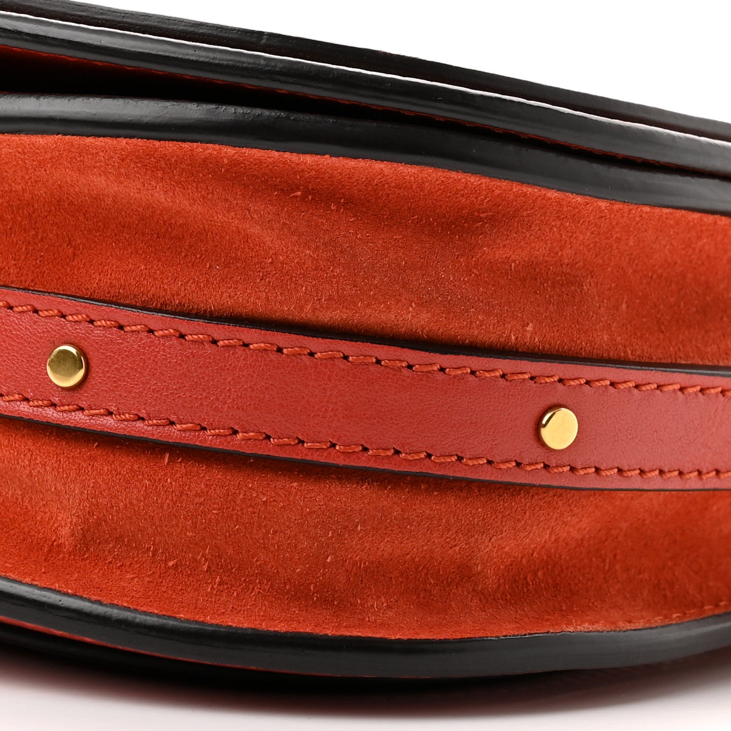 Chloe Calfskin Suede Small Nile Bracelet Bag Sepia Red 9 of 9
