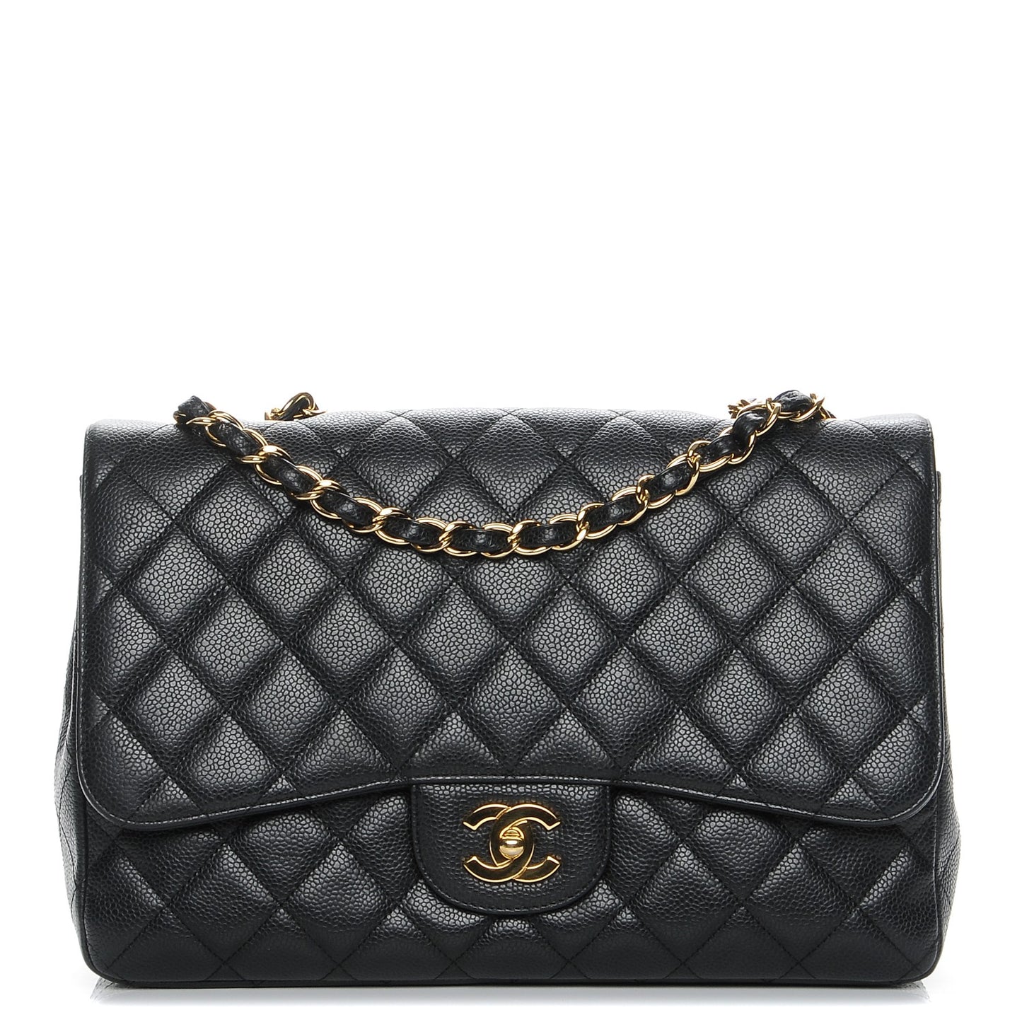 Caviar Quilted Jumbo Single Flap Black