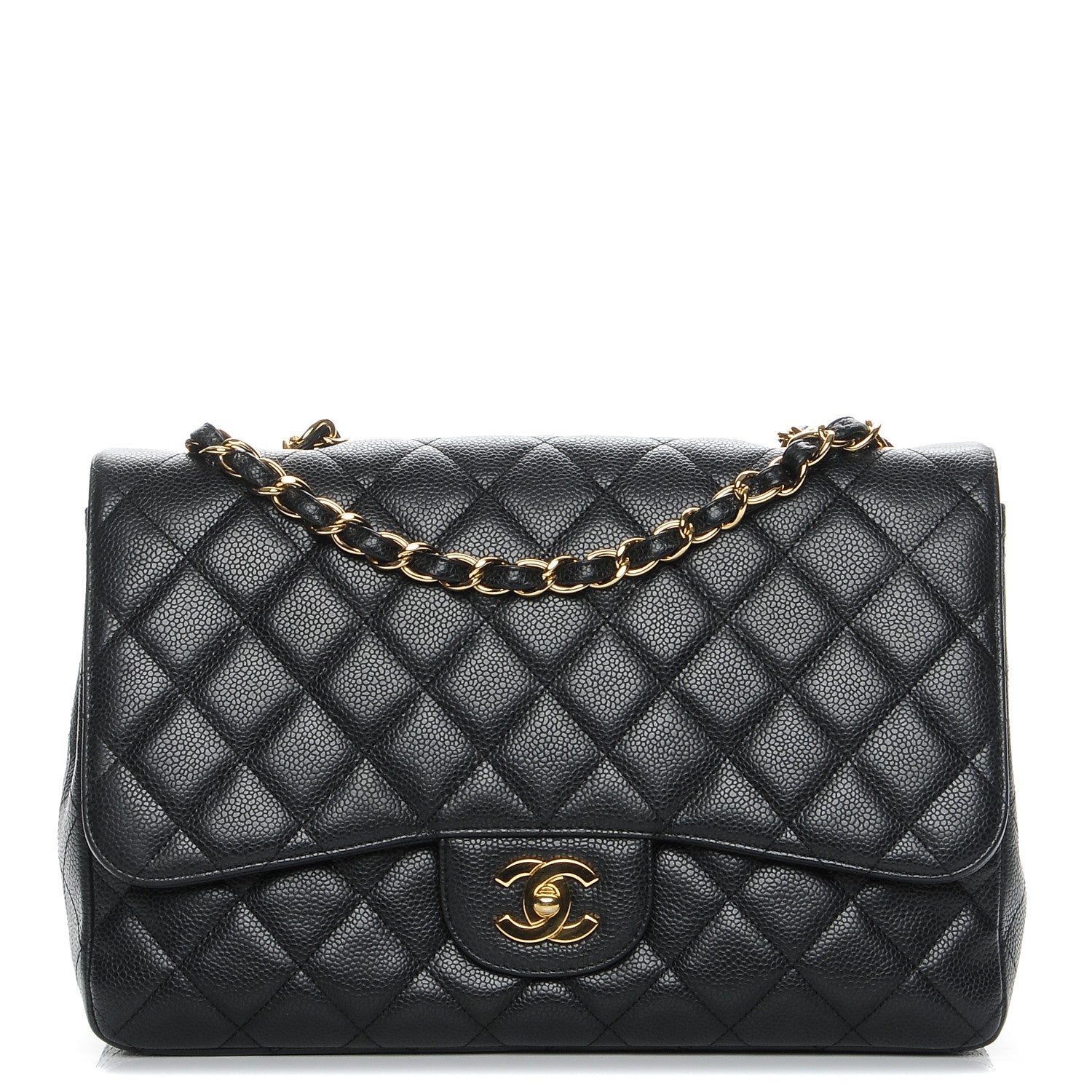 Chanel Caviar Quilted Jumbo Single Flap Black 1 of 8