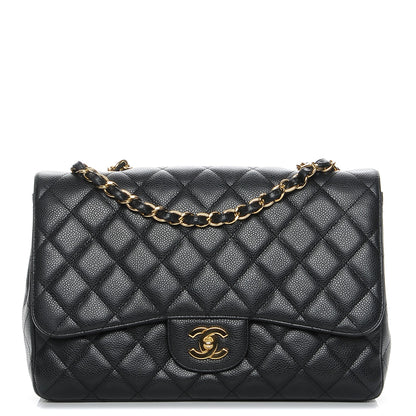 Chanel Caviar Quilted Jumbo Single Flap Black 1 of 8