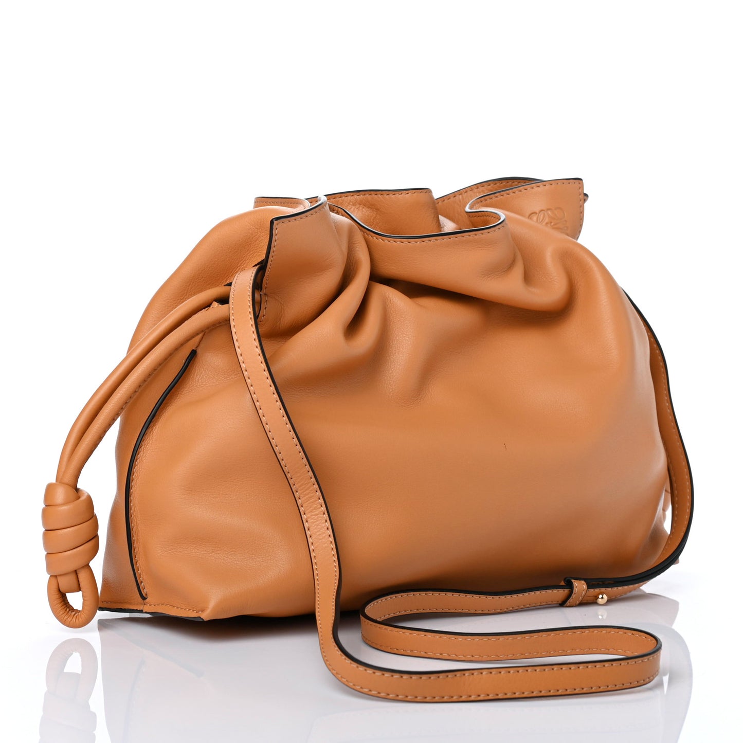 Nappa Flamenco Knot Clutch Warm Desert