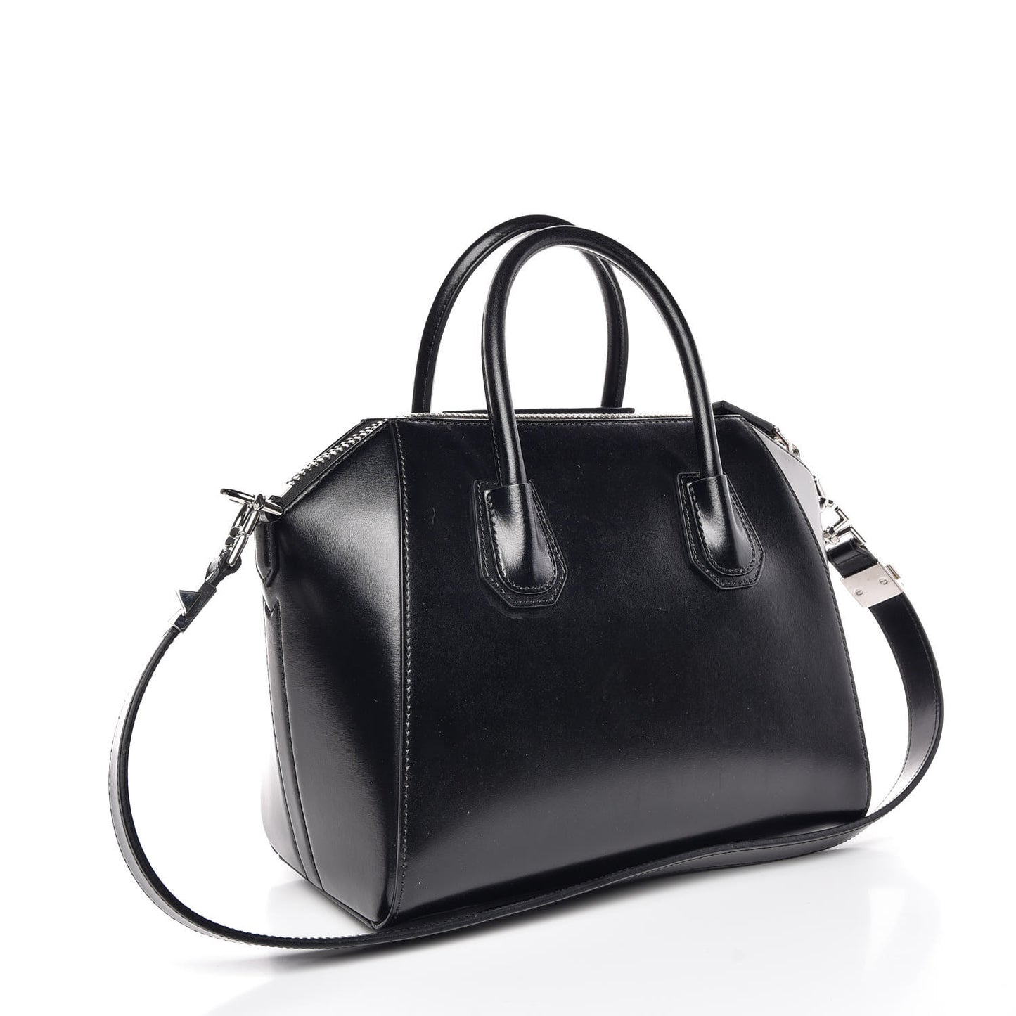 Shiny Lord Calfskin Small Antigona Black