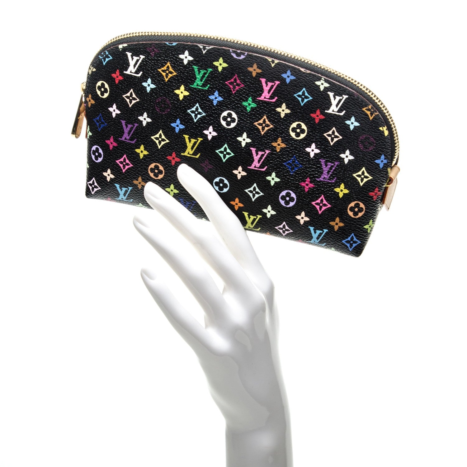 Louis Vuitton Monogram Multicolor Cosmetic Pouch Black Grenade 2 of 6