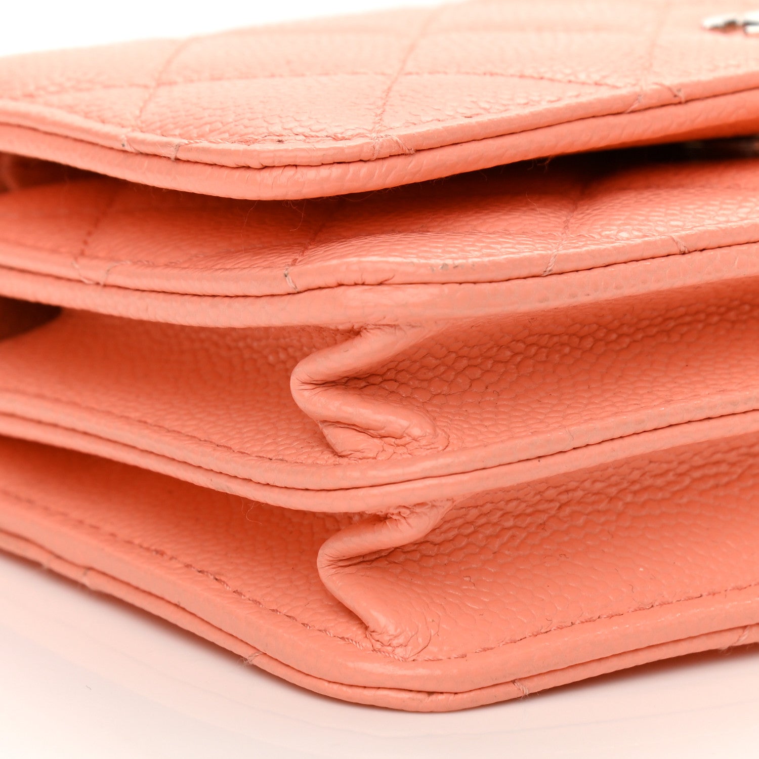 Chanel Caviar Quilted Mini Wallet On Chain WOC Coral 9 of 11