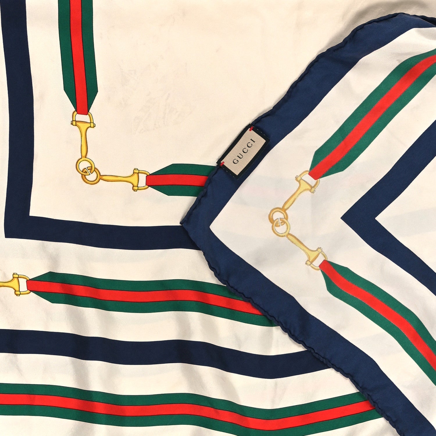 Gucci Silk Interlocking G Horsebit Scarf Ivory 3 of 3