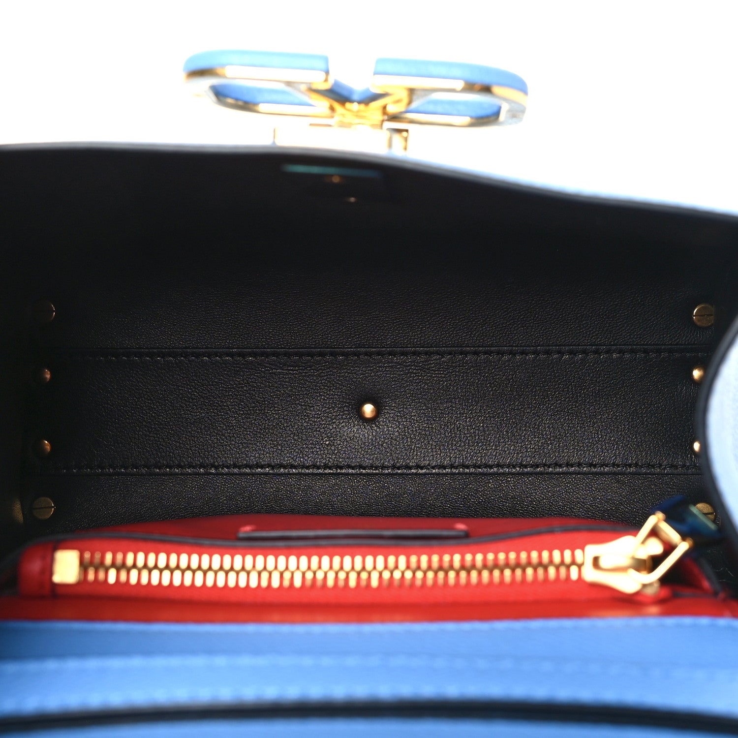 Valentino Garavani Grainy Calfskin Small VSling Top Handle Bag Blue 5 of 9