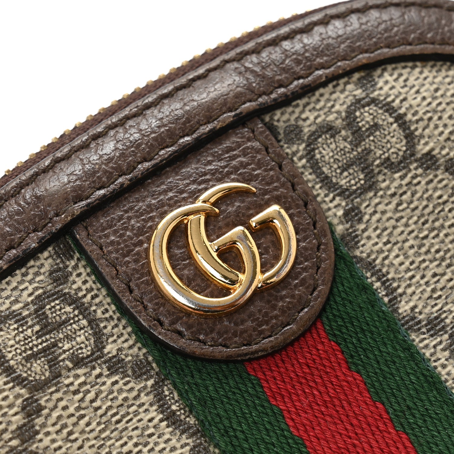 Gucci GG Supreme Monogram Web Ophidia Dome Key Pouch Beige New Acero 8 of 10
