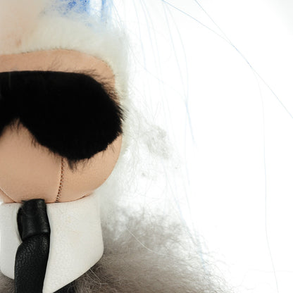 Fendi Mink Fox Goat Fur Mini Karlito Bag Charm Blue 3 of 7