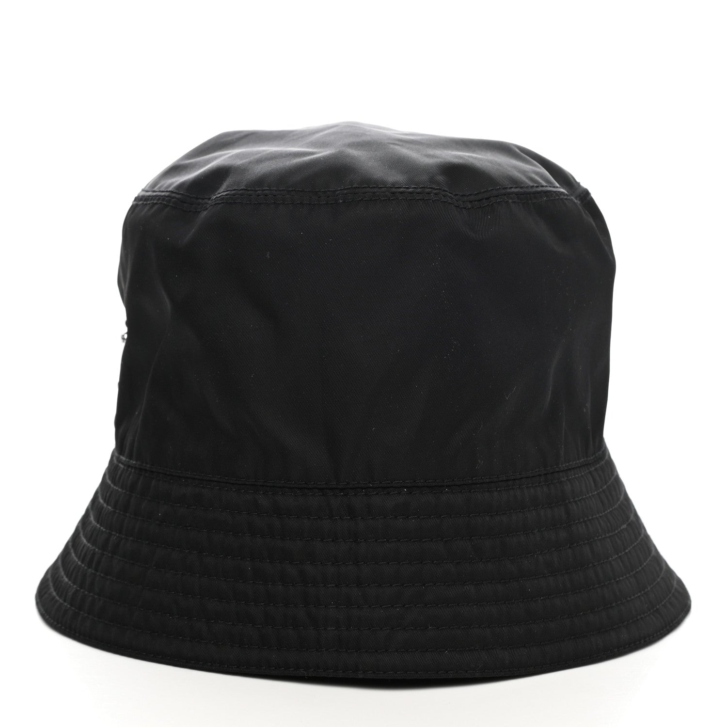 Prada Re-Nylon Metal Triangle Logo Mens Bucket Hat M Black 4 of 8
