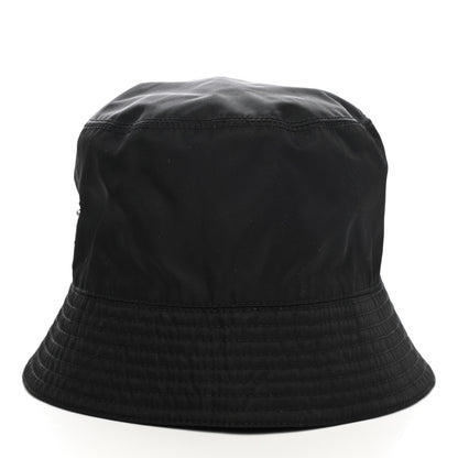Prada Re-Nylon Metal Triangle Logo Mens Bucket Hat M Black 4 of 8