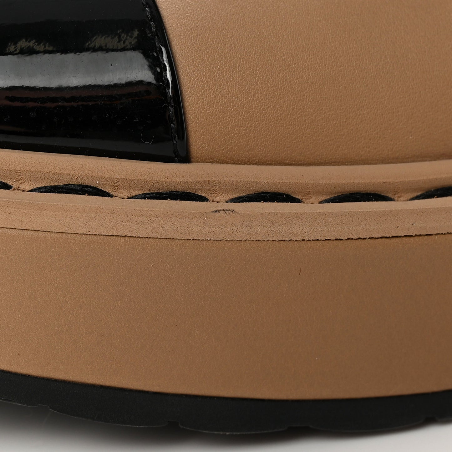 Calfskin Lace Up CC Short Boots 35.5 Beige Black