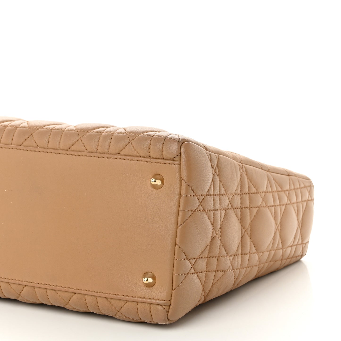 Lambskin Cannage Medium Lady Dior Beige