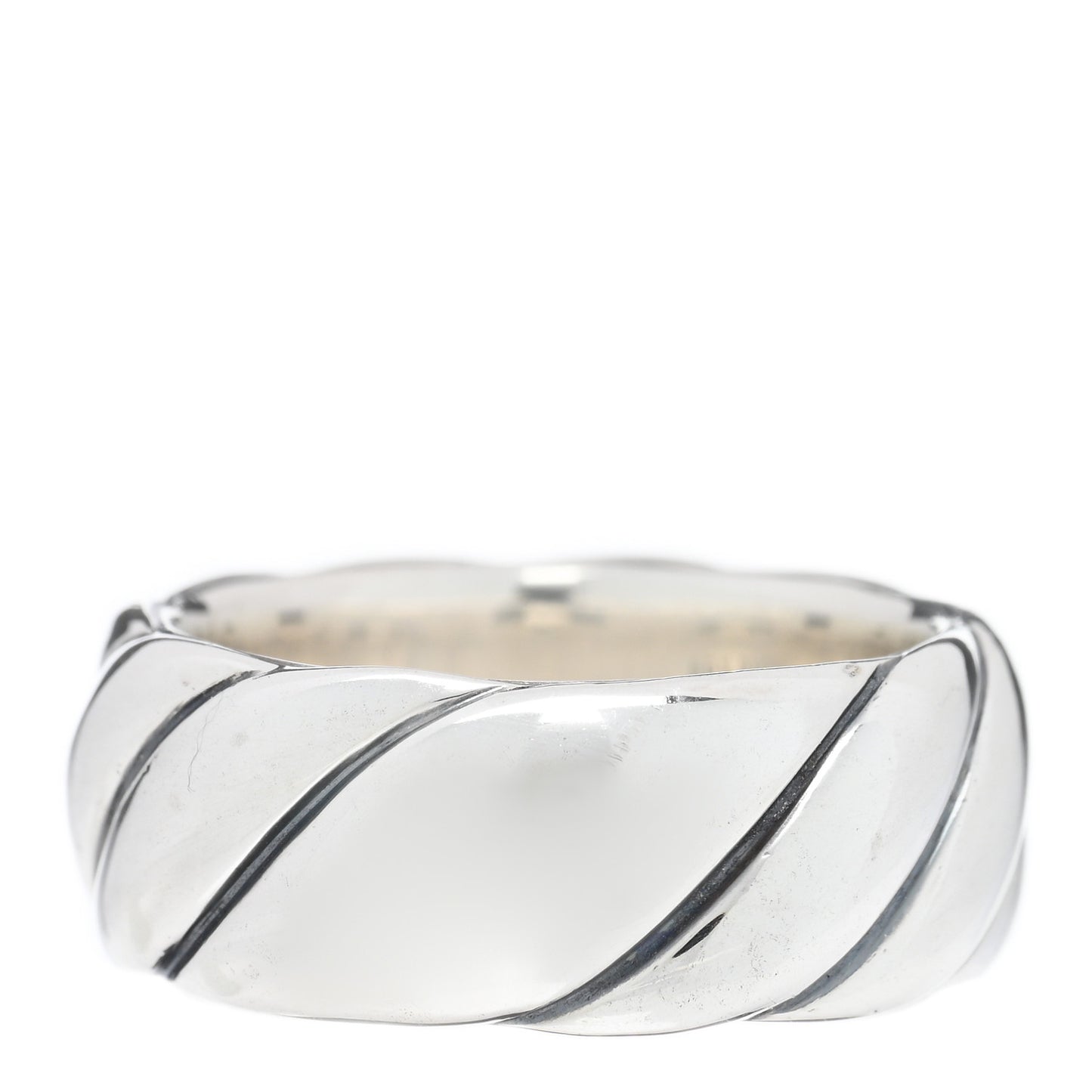Sterling Silver 9mm Sculpted Cable Band Ring 57 8