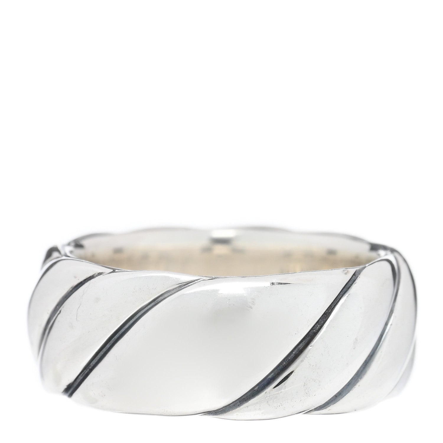David Yurman Sterling Silver 9mm Sculpted Cable Band Ring 57 8 3 of 4