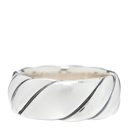 David Yurman Sterling Silver 9mm Sculpted Cable Band Ring 57 8 3 of 4