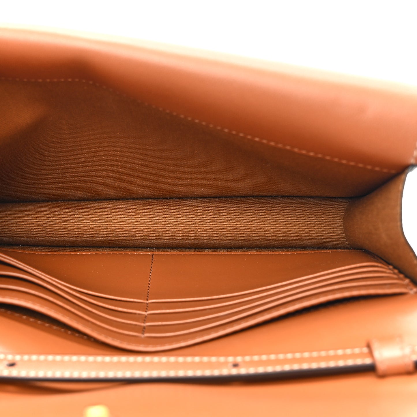 Triomphe Canvas Lambskin Wallet On Strap Tan