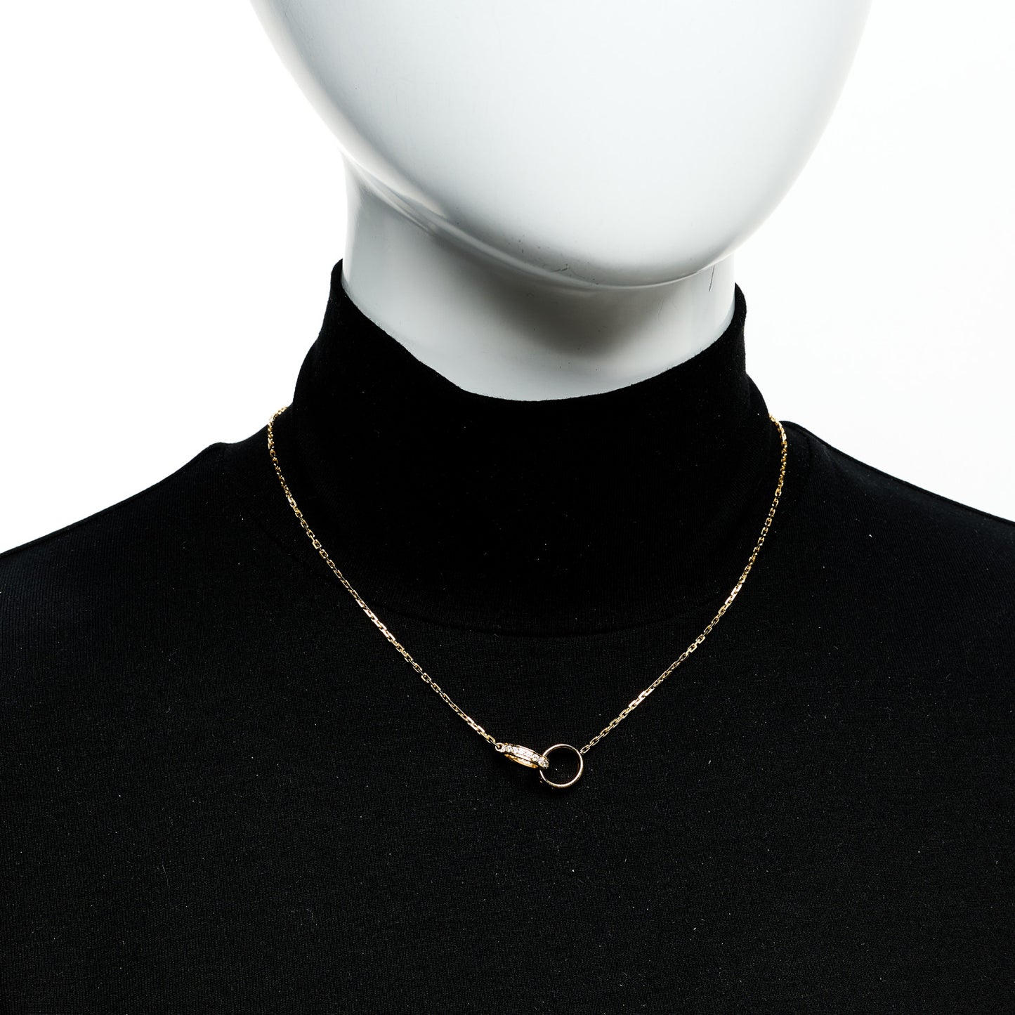18K Yellow Gold Diamond Interlocking LOVE Necklace