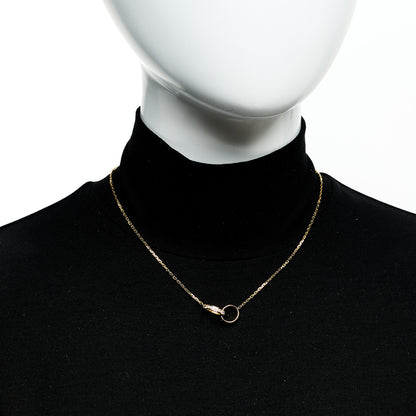 Cartier 18K Yellow Gold Diamond Interlocking LOVE Necklace 2 of 7