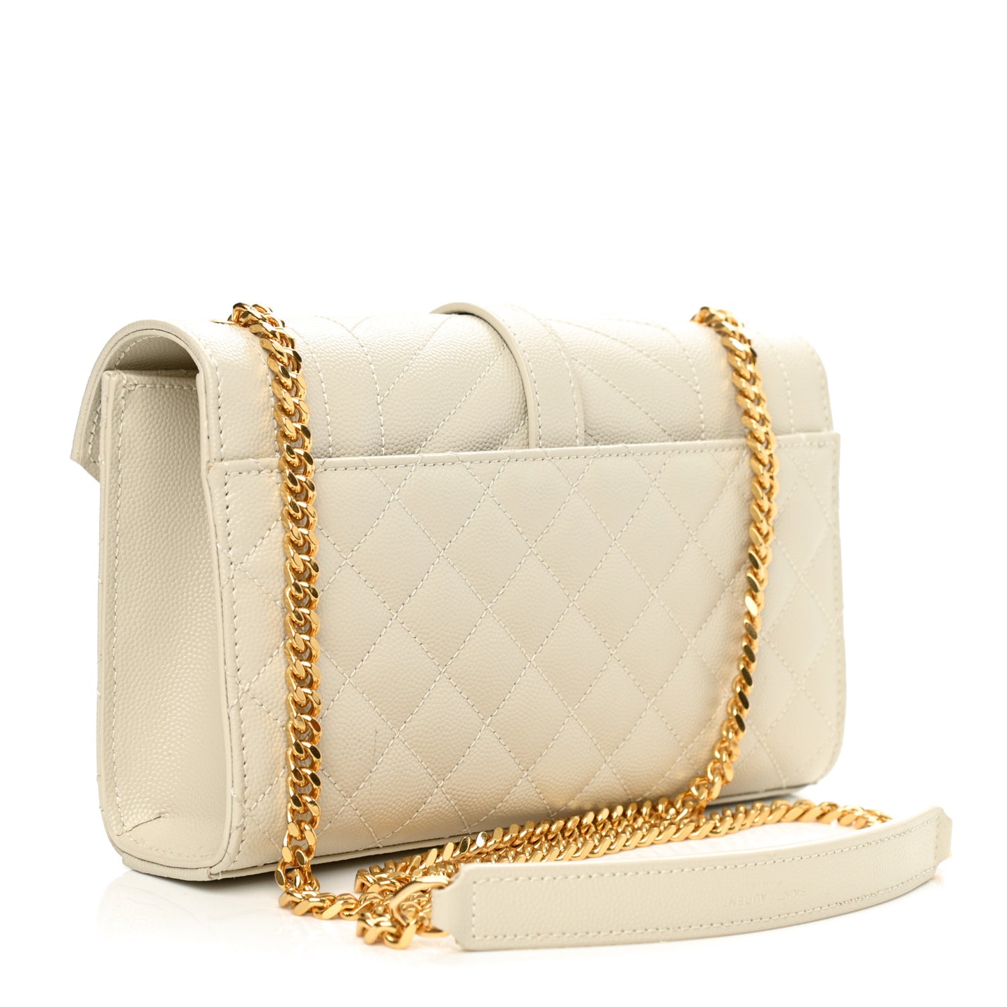 Grain De Poudre Textured Mixed Matelasse Triquilt Small Monogram Satchel Crema Soft