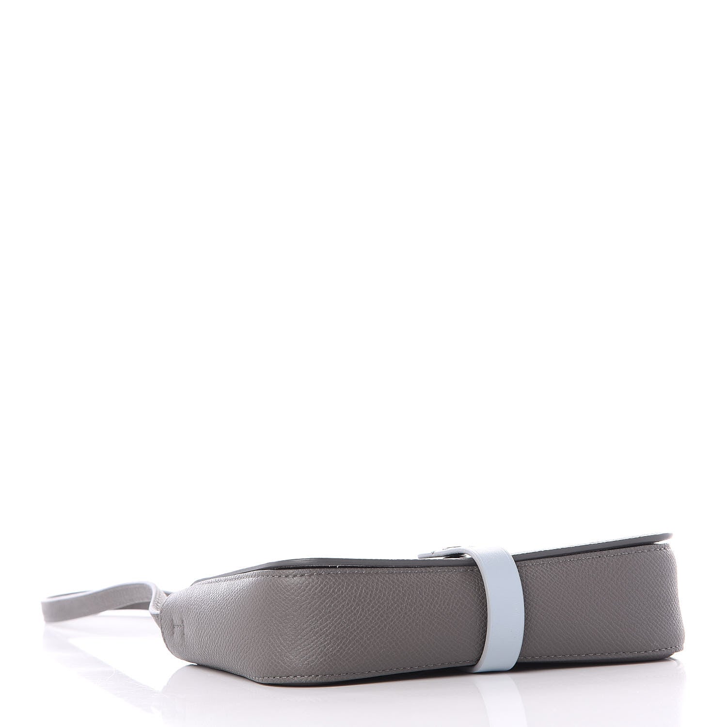 Celine Grained Calfskin Strap Clutch Grey Blue 3 of 10