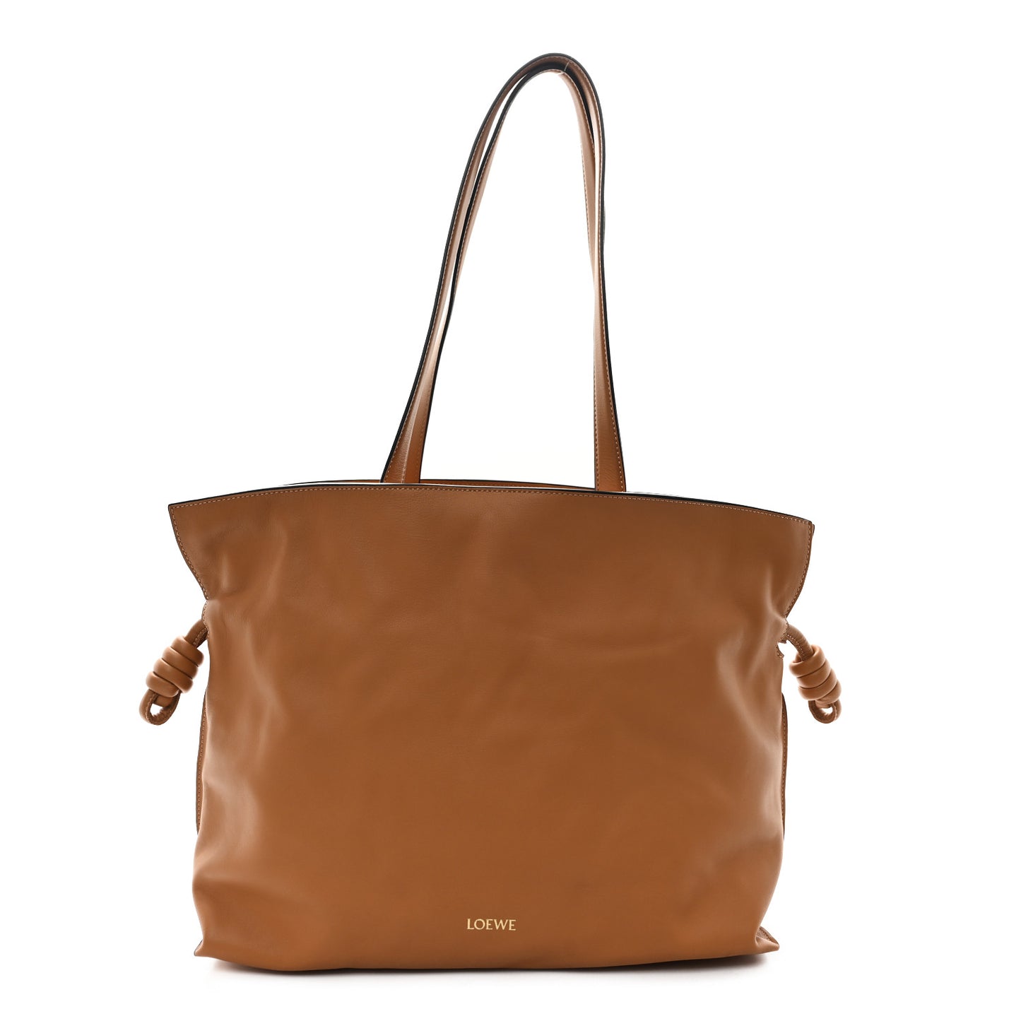 Calfskin Large Flamenco Knot Bag Warm Desert
