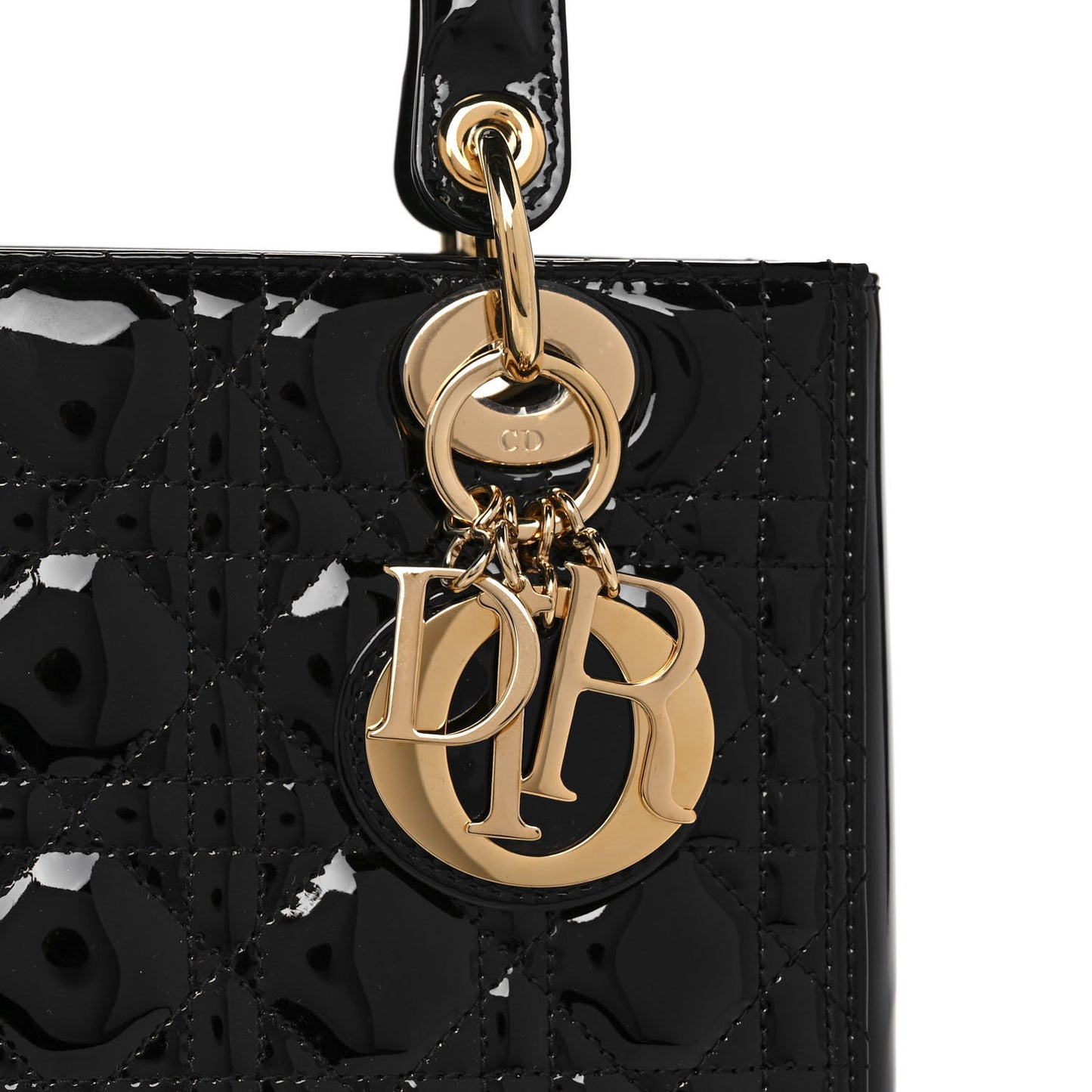 Patent Cannage Medium Lady Dior Black