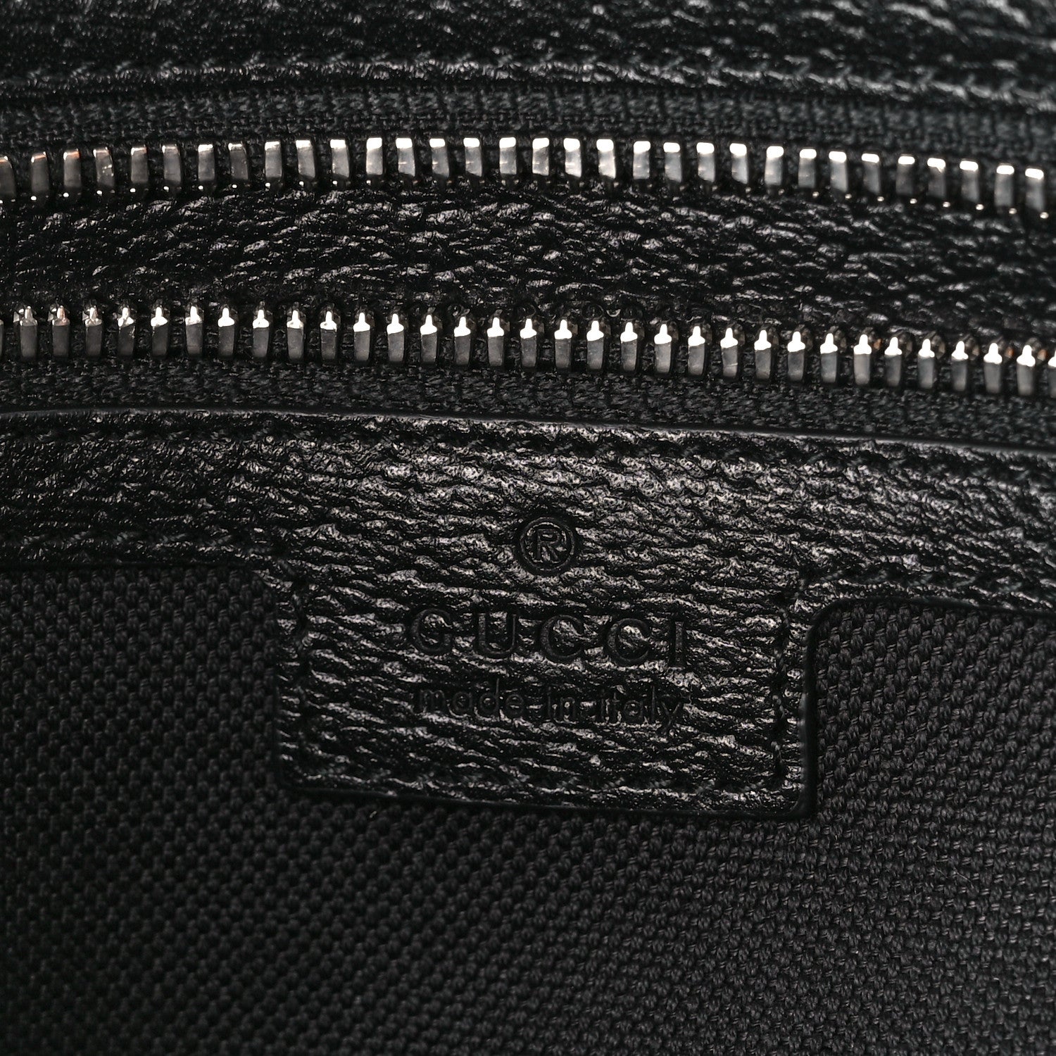 Gucci Monogram Jumbo GG Textured Dollar Calfskin Wristlet Messenger Bag Black 6 of 10