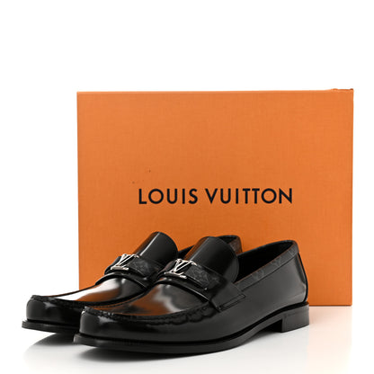 Louis Vuitton Calfskin Monogram Eclipse Mens Major Loafers 12 Black 10 of 10