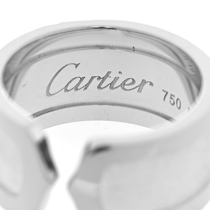 Cartier 18K White Gold 10mm Logo De Cartier Ring 53 6.5 4 of 5