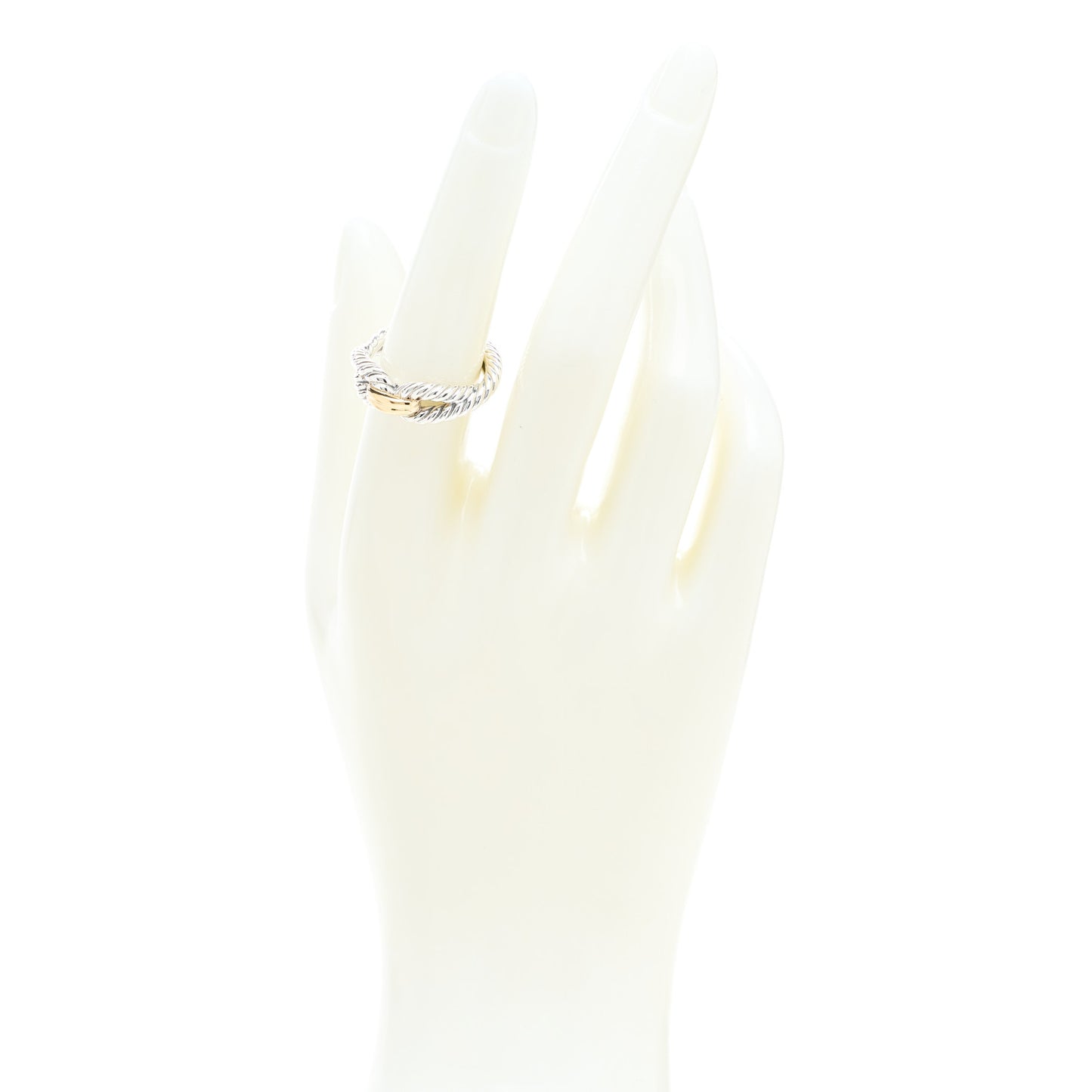 Sterling Silver 18K Yellow Gold Cable Loop Ring 53 6.25