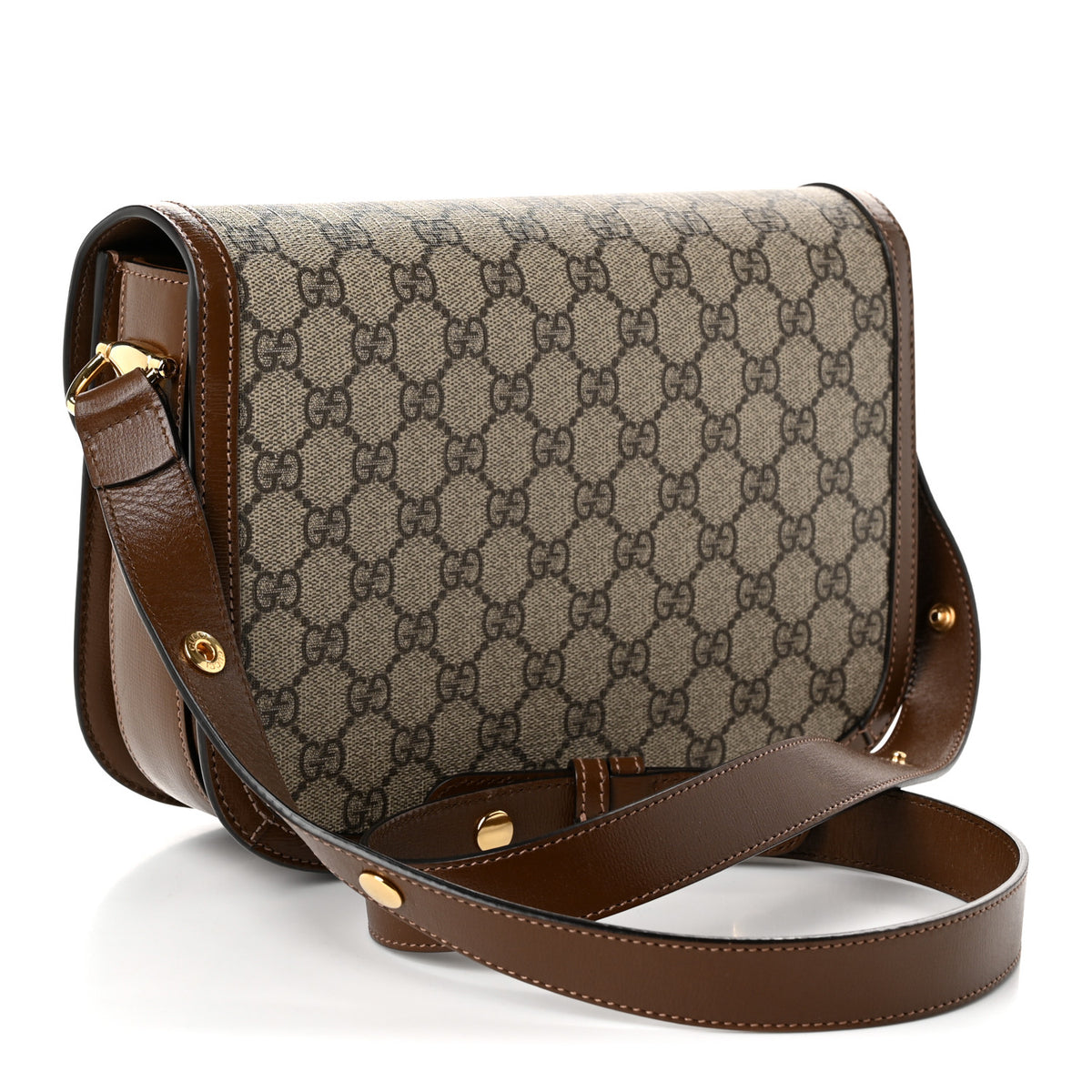 GG Supreme Monogram Horsebit 1955 Shoulder Bag Beige Brown Sugar