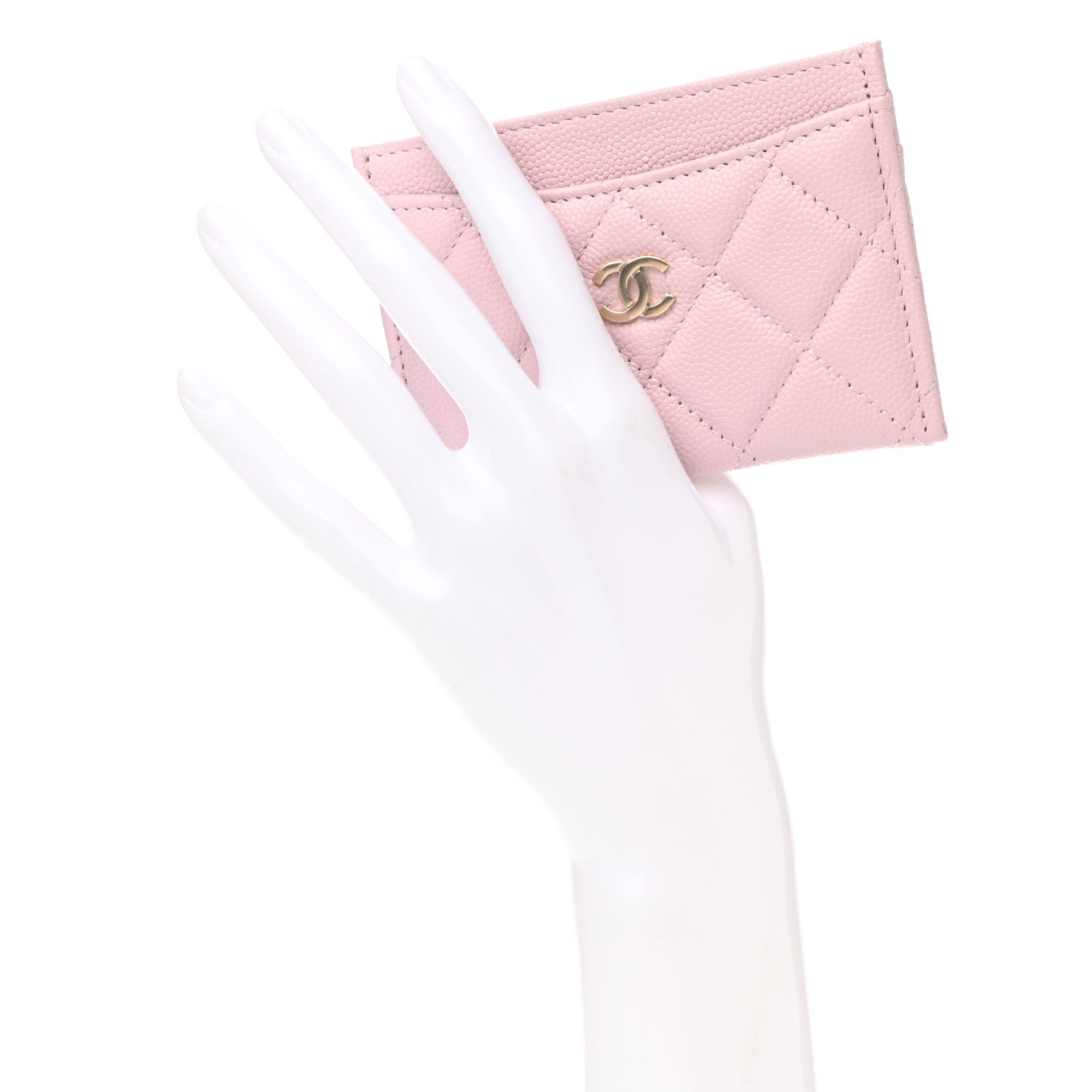 Chanel Caviar Quilted Card Holder Light Pink 2 of 8