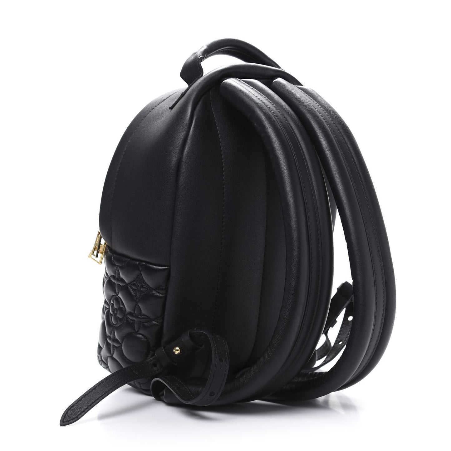Lambskin Flower Quilted Palm Springs Backpack PM Black