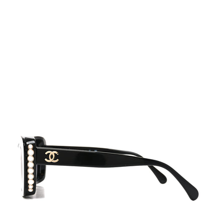 Chanel Acetate Pearl Cat Eye CC Sunglasses 5481-H-A Black 3 of 7