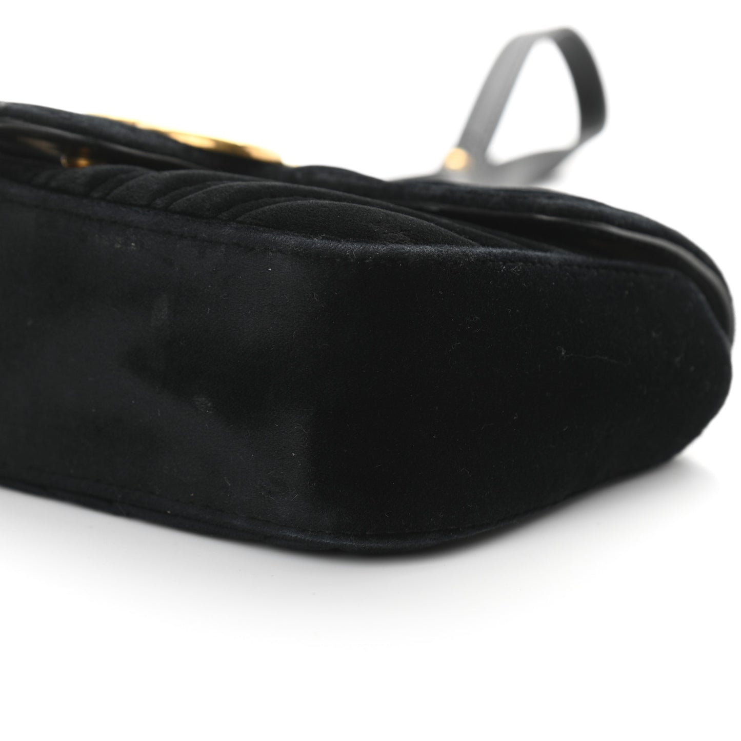 Velvet Matelasse Mini GG Marmont Shoulder Bag Black