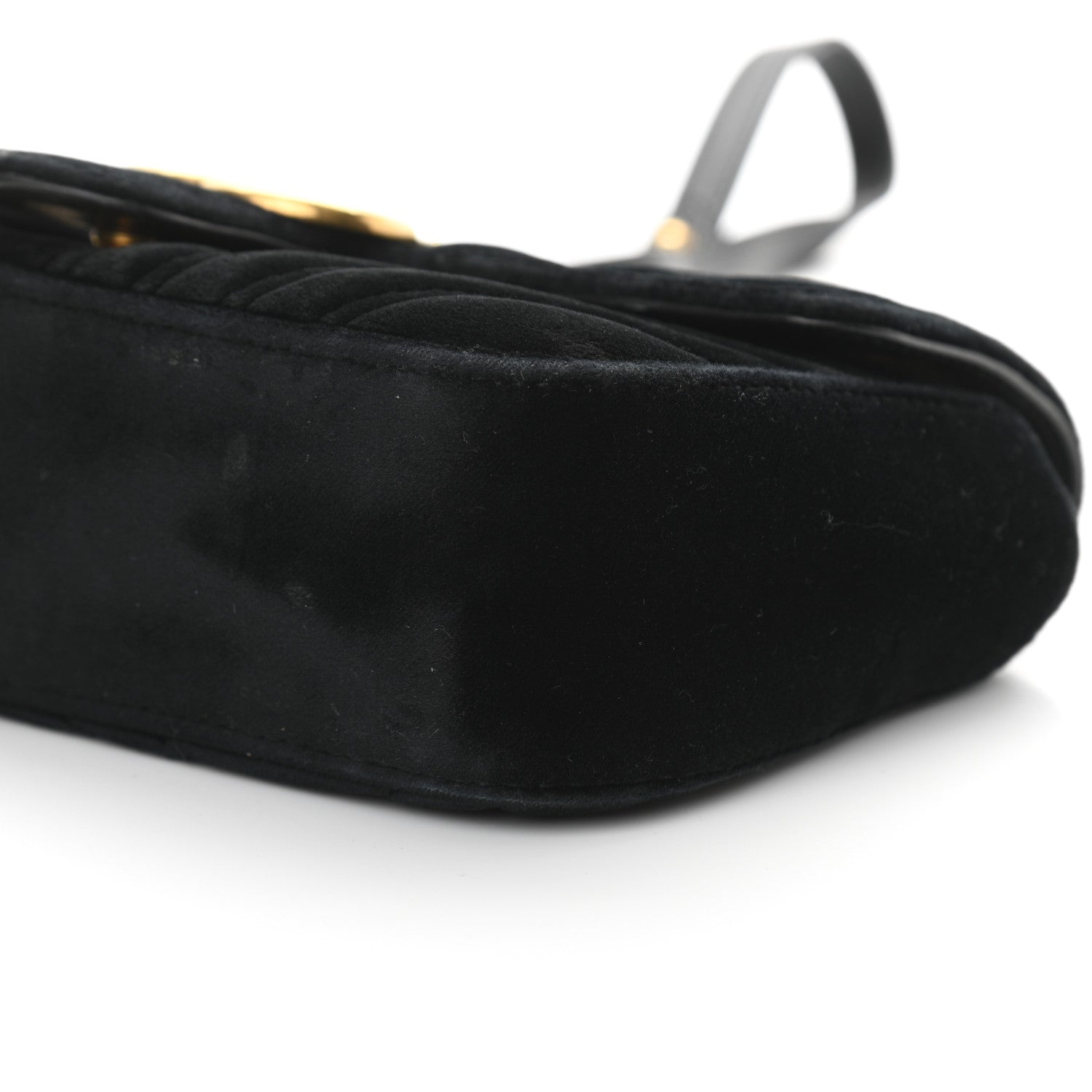 Gucci Velvet Matelasse Mini GG Marmont Shoulder Bag Black 10 of 16