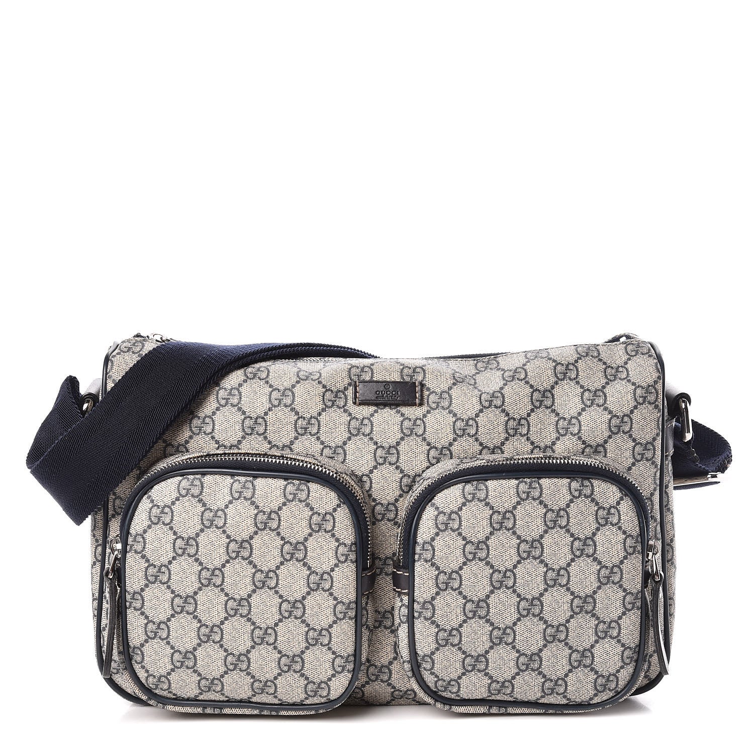 Gucci GG Plus Monogram Front Pocket Messenger Navy 1 of 10