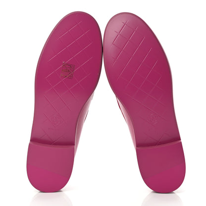 Chanel Lambskin Quilted CC Turnlock Loafers 41 Fuchsia 5 of 9