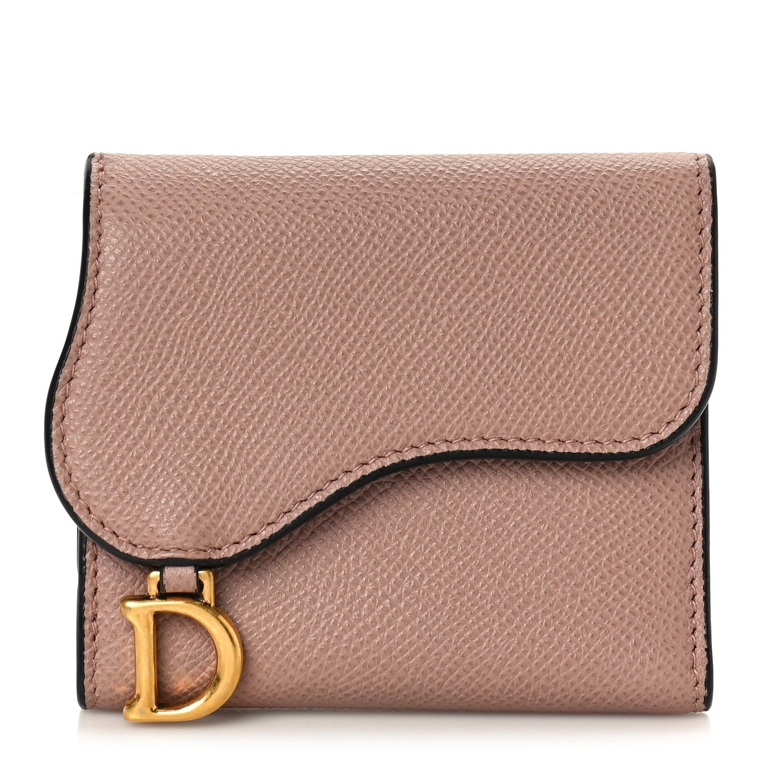 Christian Dior Grained Calfskin Saddle Lotus Wallet Blush 1 of 9