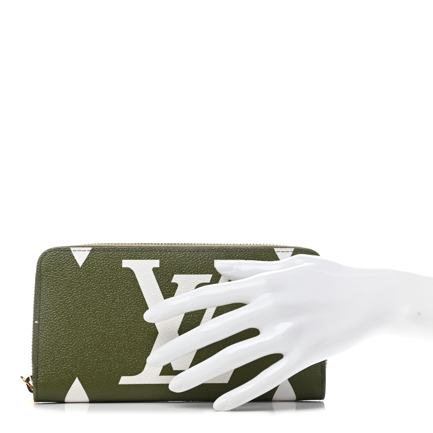 Louis Vuitton Monogram Giant Zippy Wallet Kaki White 2 of 7