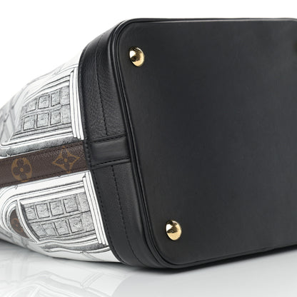 Louis Vuitton X FORNASETTI Calfskin Architettura Noe MM Black White 7 of 8