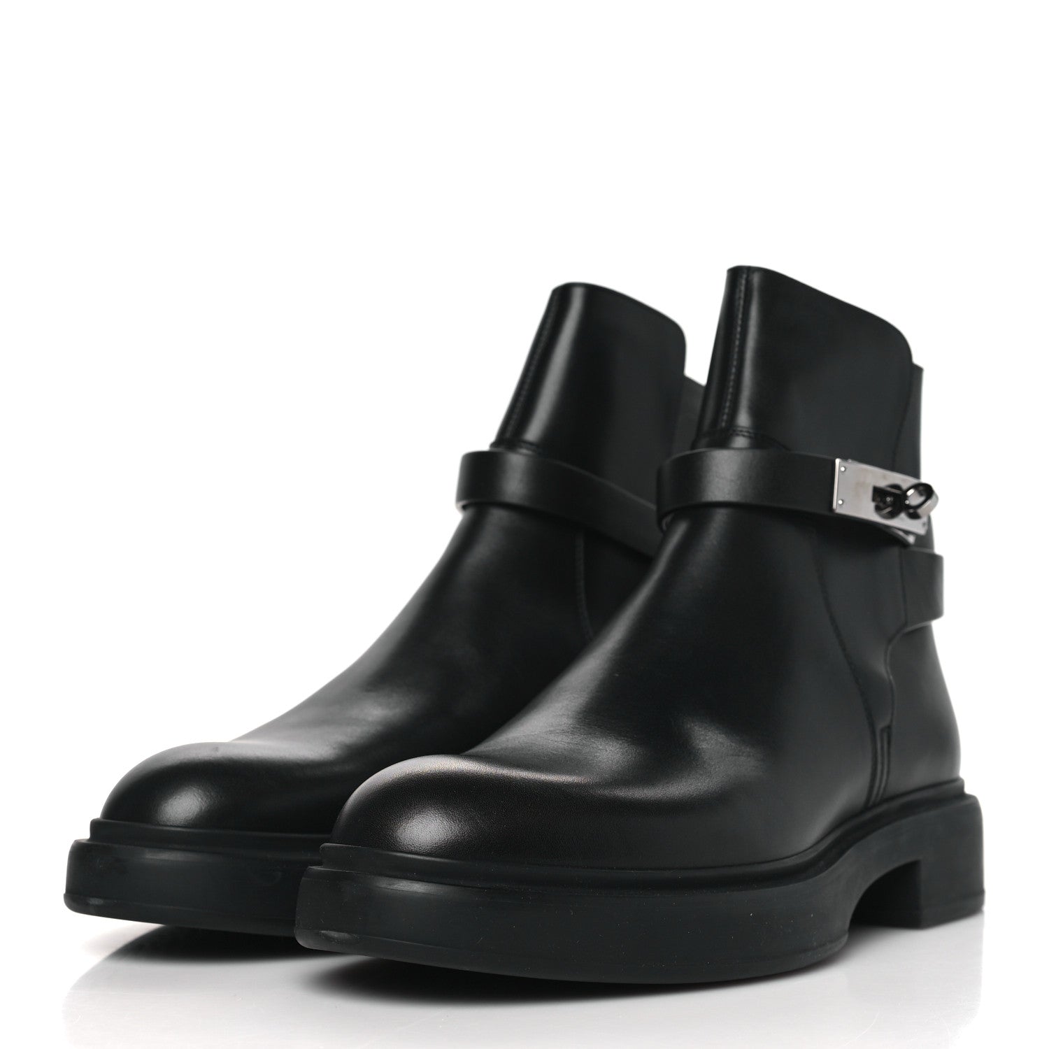 Hermes Calfskin Veo Ankle Boots 38 Black 3 of 8