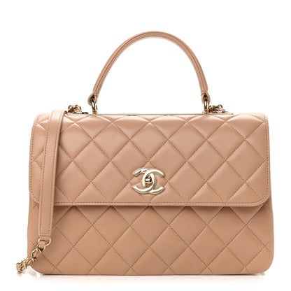 Chanel Lambskin Quilted Medium Trendy CC Flap Dual Handle Bag Beige 1 of 11