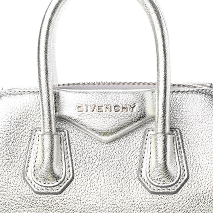 Givenchy Metallic Sugar Goatskin Mini Antigona Silver 10 of 10
