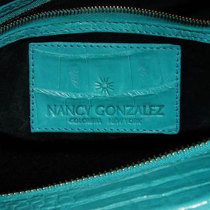 Nancy Gonzalez Crocodile Tote Turquoise 5 of 7